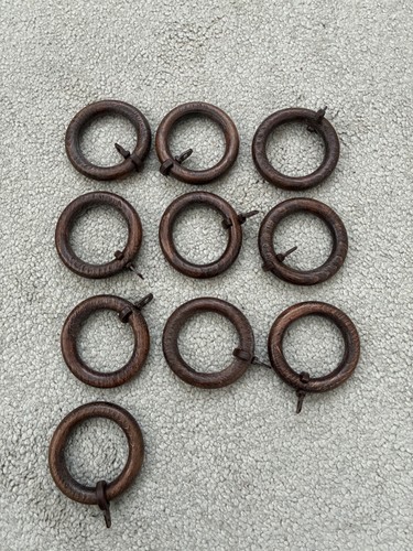 Curtain rings wooden with - curtain,