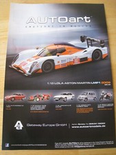 AUTOART MODELS LOLA ASTON MARTIN LMP1 2009 2012 ADVERT APPROX A4 FILE 31