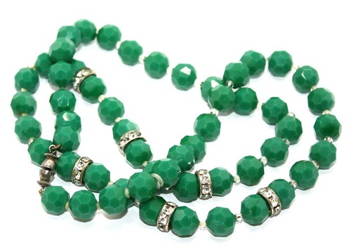 Vintage emerald green - green, faceted