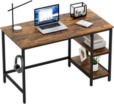 OAK TEA OJ-022 100cm computer desk with shelves - industrial RUSTIC BROWN