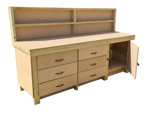 Wooden mdf top workbench - wooden, workbench,
