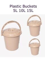 Small Large Plastic Bucket Lid Handle Storage Bucket Bin Container with Measures