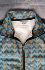 S, Night Addict, Blue Orange Black Abstract Geometric Pattern Jacket, Men's