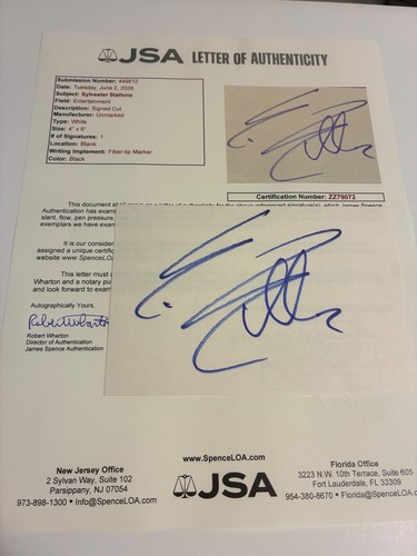 Sylvester stallone signed 4x6 - ,