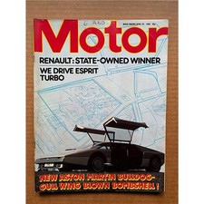 ASTON MARTIN BULLDOG MOTOR MAGAZINE APRIL 19 1980 - AM Bulldog series cover with
