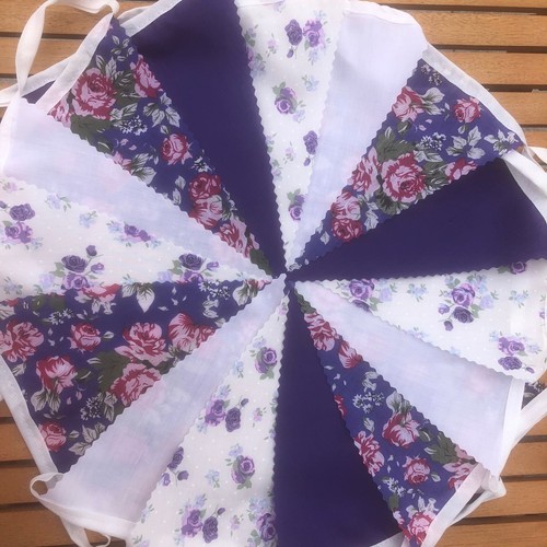Fabric bunting vintage floral - fabric, bunting.vintage
