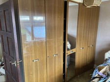 Vintage retro wood wardrobe - vintage,