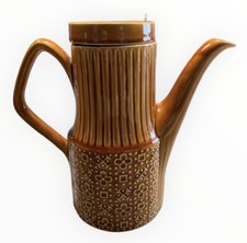 Vintage Sadler Brown Glazed Pottery Coffee Pot  - 1970's Retro Kitchenalia