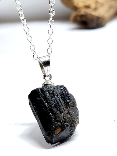Black tourmaline chain - tourmaline,