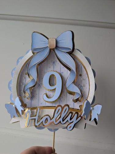 Personalised blue bow - blue,