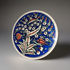 Turkish Iznik Plate Stand Hand Painted Ceramic Pottery Decorative Stand 16cm