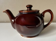 Collectable Vintage Sadler Brown Glazed Teapot England/Retro Stoneware Decor