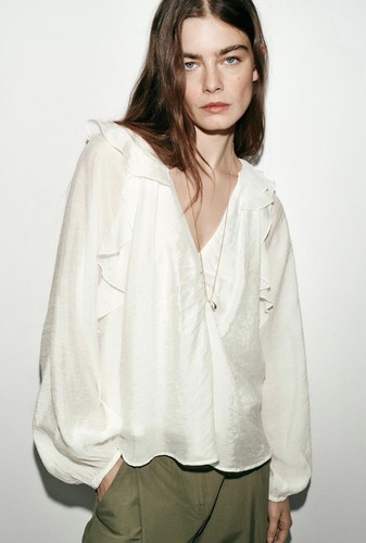 Zara ruffled blouse with - blouse,