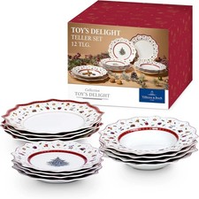 Christmas Plates Set - Villeroy & Boch 12 Piece Porcelain Set - Toy's Delight