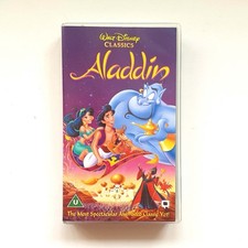Disney Aladdin VHS 1994 UK PAL Walt Disney Classics Vintage Clamshell Gift  