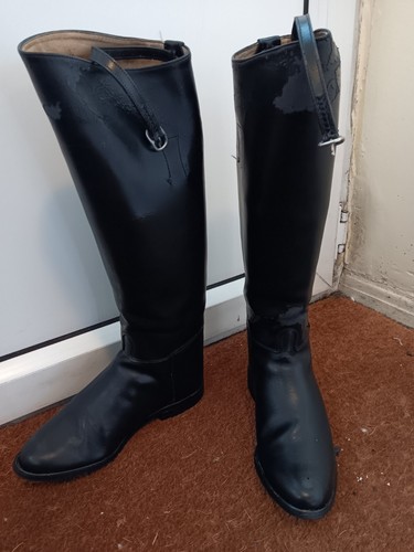 Black leather riding - leather,