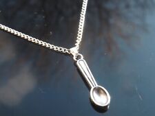 Mini Tea Spoon Pendant Necklace with Silver Plated Chain by Hudegate