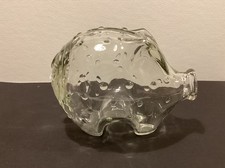 Holmegaard Pig Piggy Bank Clear Glass