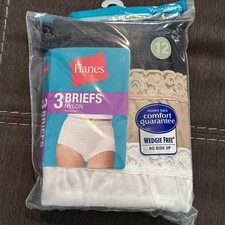 3 Pair Hanes Silky Nylon Sz 12
