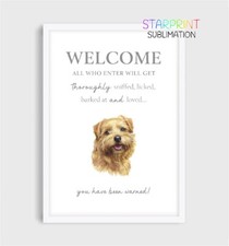 Norfolk Terrier "Welcome" Picture/Unframed A4 Dog Print, Fun New Home/Puppy Gift