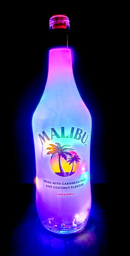 Malibu bottle lamp night - bottle,