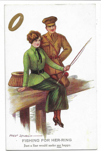 Ww1 golden ring postcard by - "golden,