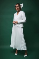 Coast White Pleated Skirt