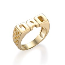 Ladies 9 Carat Gold on Solid Sterling 925 Silver DAD Ring Sizes L to Y in Stock