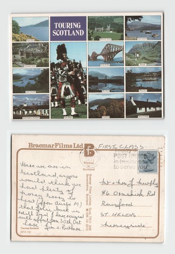 Postcard touring scotland - -,