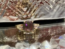 Mystic Topaz  & Diamond  9ct Yellow Gold Ring Size L  1/2
