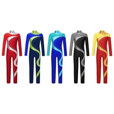 Girls Romper Keyhole Back Jumpsuit Performance Leotard Kids Catsuit Dance Soft