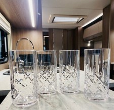 4 Crystal Plastic Glasses