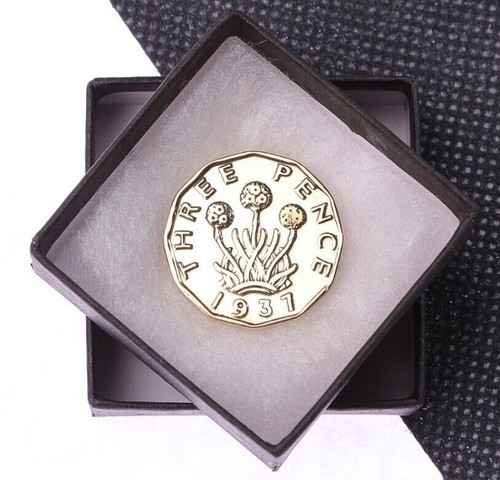 Boxed polished threepence - boxed,