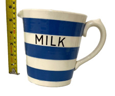 Sadler Kleen Kitchen Ware 2 Pint 1 Quart Measuring Milk Jug Cream & Blue