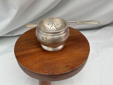 Antique Silver Plate EPNS Tea Strainer & Drip Bowl.Great Afternoon Tea Accessory