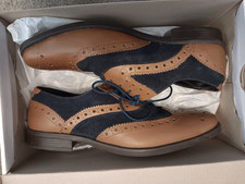 Redfoot Mens Leather & Suede Oxford Gatsby Brogue Shoes black & Brown UK 8 eu 42