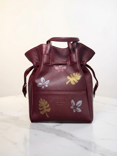 Leather bucket bag hand - bag, |