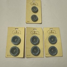 Vintage La Mode Buttons 1310 Lite Blue Button 6 Size 40 & 2 Size 32