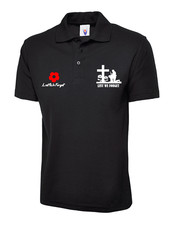 Remembrance Day Lest We Forget Polo shirt Poppy Flower British Armed Forces War