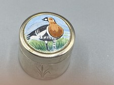 Vintage 1978 Solid Silver & Enamel Pill Box London St James House Company 27.5g