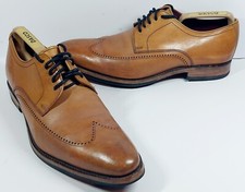 LOAKE VICTOR Men's Calf Punched Leather Wing Cap DERBY Tan Brown Shoes Size 7