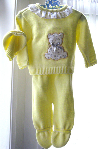 Lemon knitted pram suit - lemon,