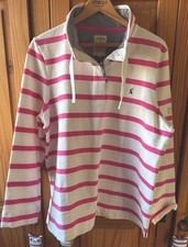 Joules Size 20 White And Pink Stripe High Neck Sweatshirt Guaranteed New NoTags
