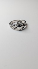 Vintage Sterling Silver Irish Claddagh Ring | Size J 1/2 | 925 Silver 