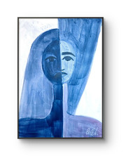 Imagine Art Blue Cubism Woman