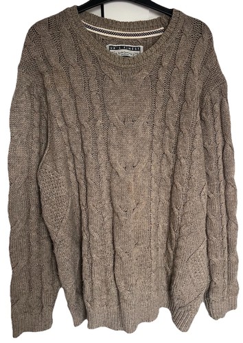 Cable knit brown jumper - cable,