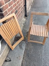 2 X Wooden Folding Garden Chairs