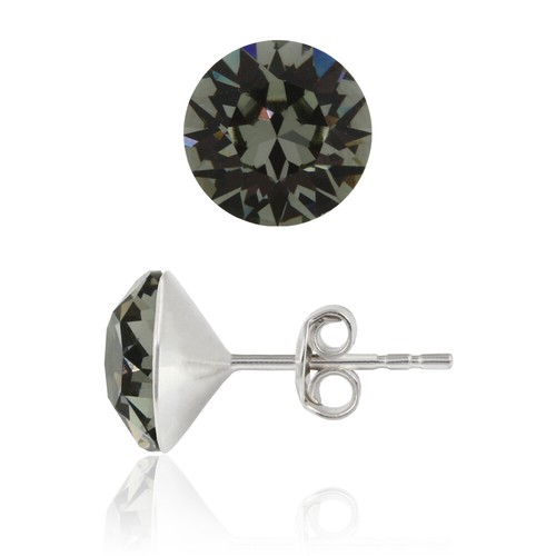 Sterling silver chaton stud - sterling,