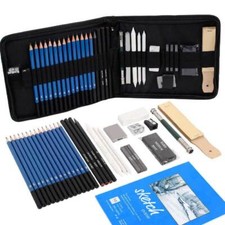 33Pcs Sketching Set Professional Drawing Art Pencils Kit Graphite Charcoal Tool