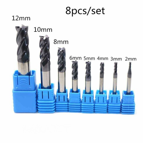New 8pc 4flutes tungsten - 8pc,
